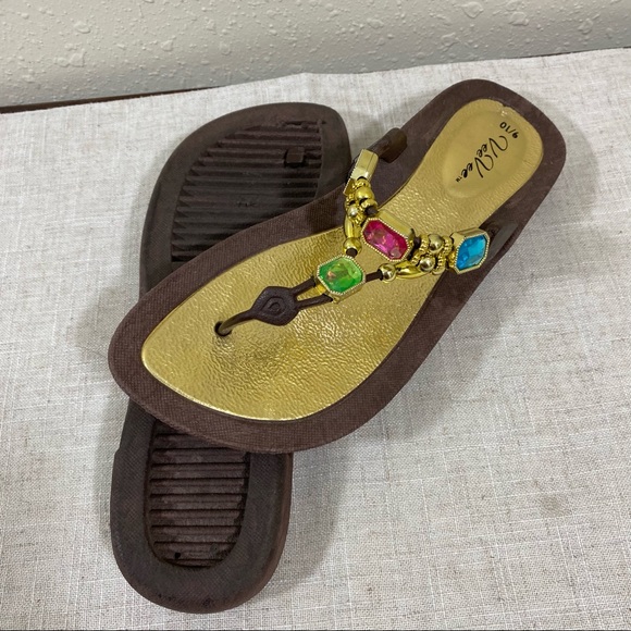 Flip flops Embellished 9/10 sandals Bling Bling Boho - Picture 3 of 4